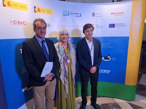 Martín, Martínez y Andradas durante la presentación de la Semana Portuaria