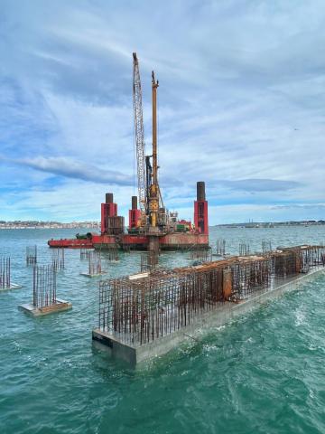 Ejecución pilotes tacón muelle de Raos 9