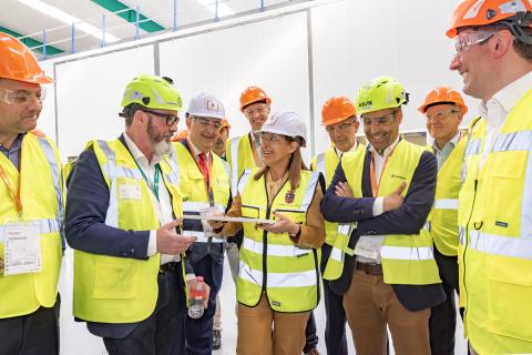 Inauguración de la nueva línea de producción de la fábrica en Orejo