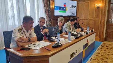 De izq. a dcha: Romero, Díaz, Urrea, Ruiz y Camarero, durante la presentación del Encuentro